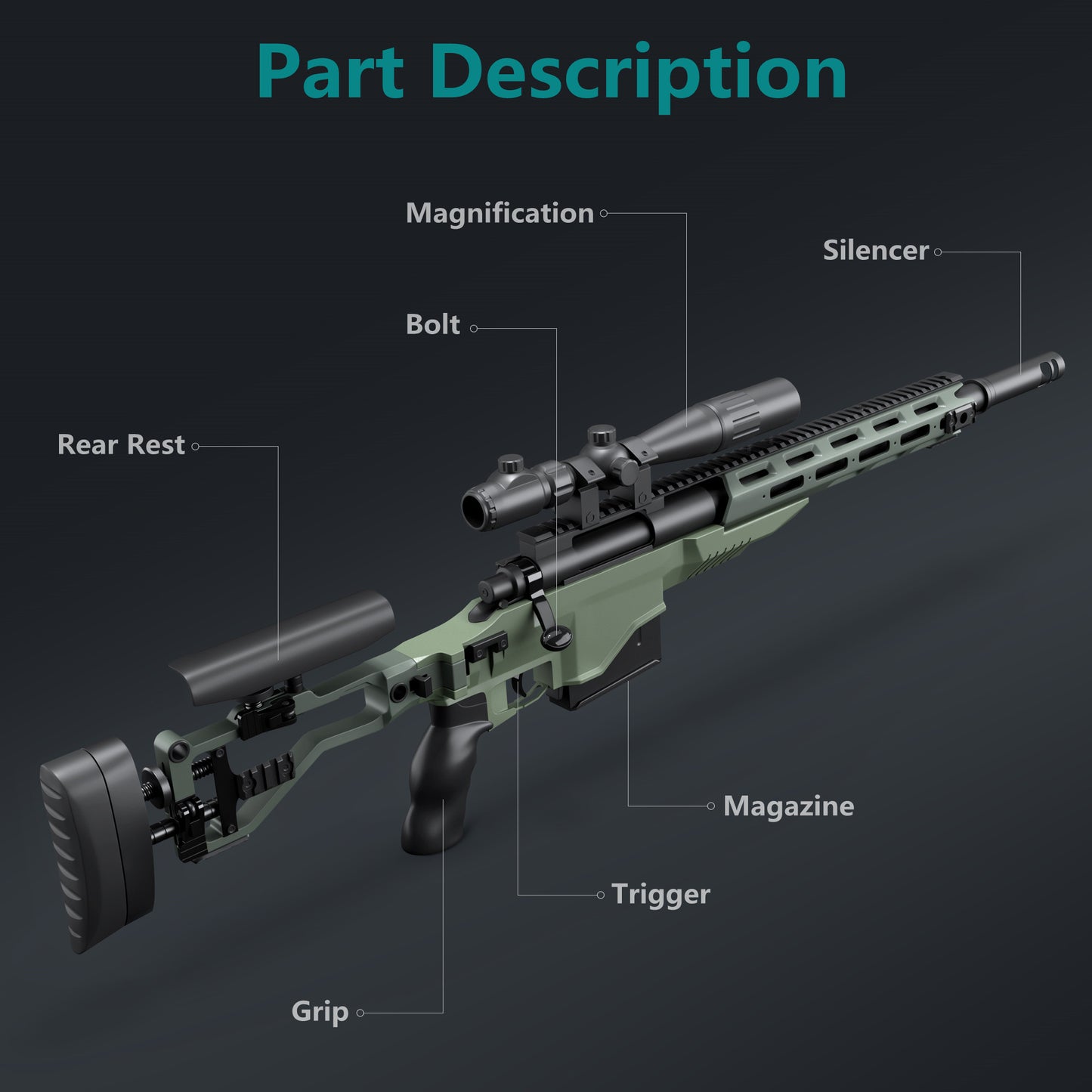 M40A6 Fully Manual outdoor Replica Sponge Bullet Sniper