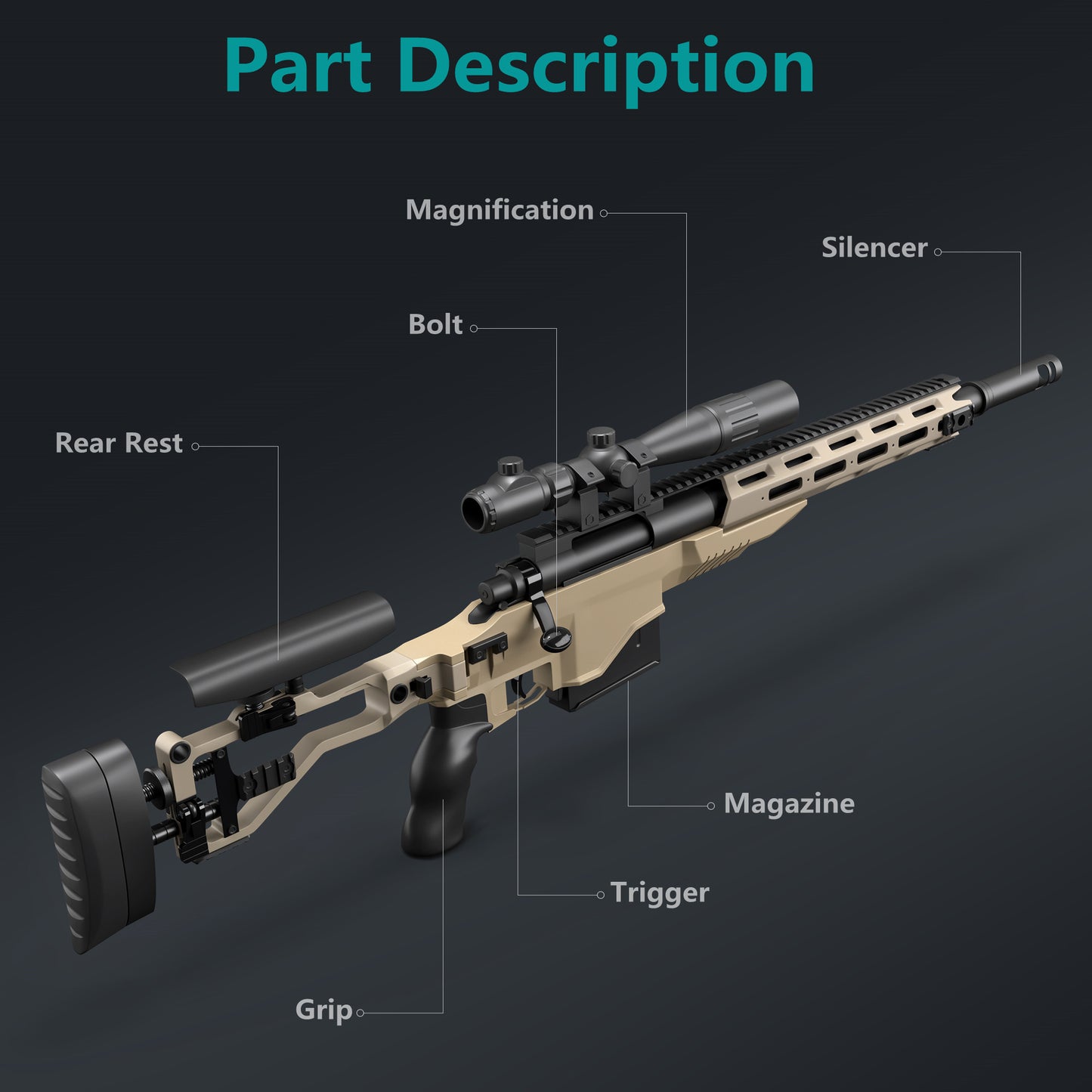 M40A6 Fully Manual outdoor Replica Sponge Bullet Sniper