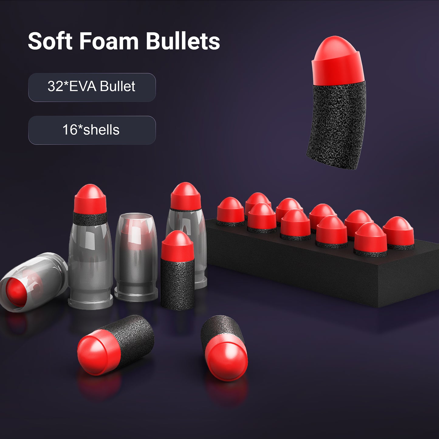 Nylon Alloy Shooting Toy with EVA Soft Foam Darts and Shell Ejection