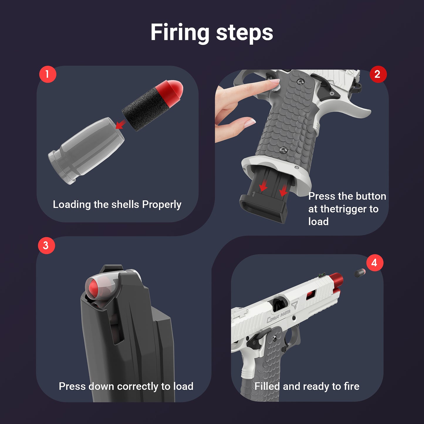 Nylon Alloy Shooting Toy with EVA Soft Foam Darts and Shell Ejection
