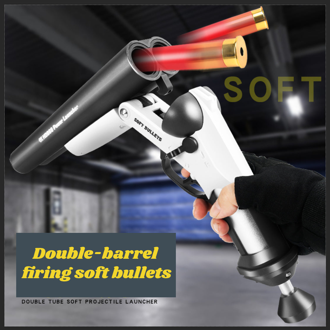 Throwing Shells Double Shooting Soft Bullets Toy Gun