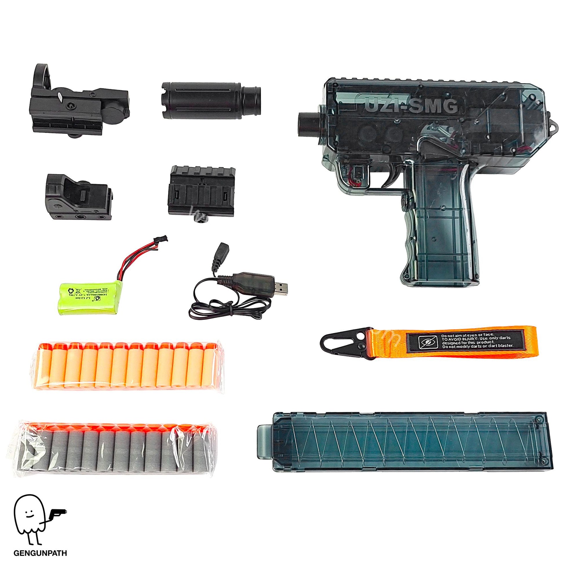 UZI-SMG Black SOFT BULLET ELECTRIC TOY GUN Accessories
